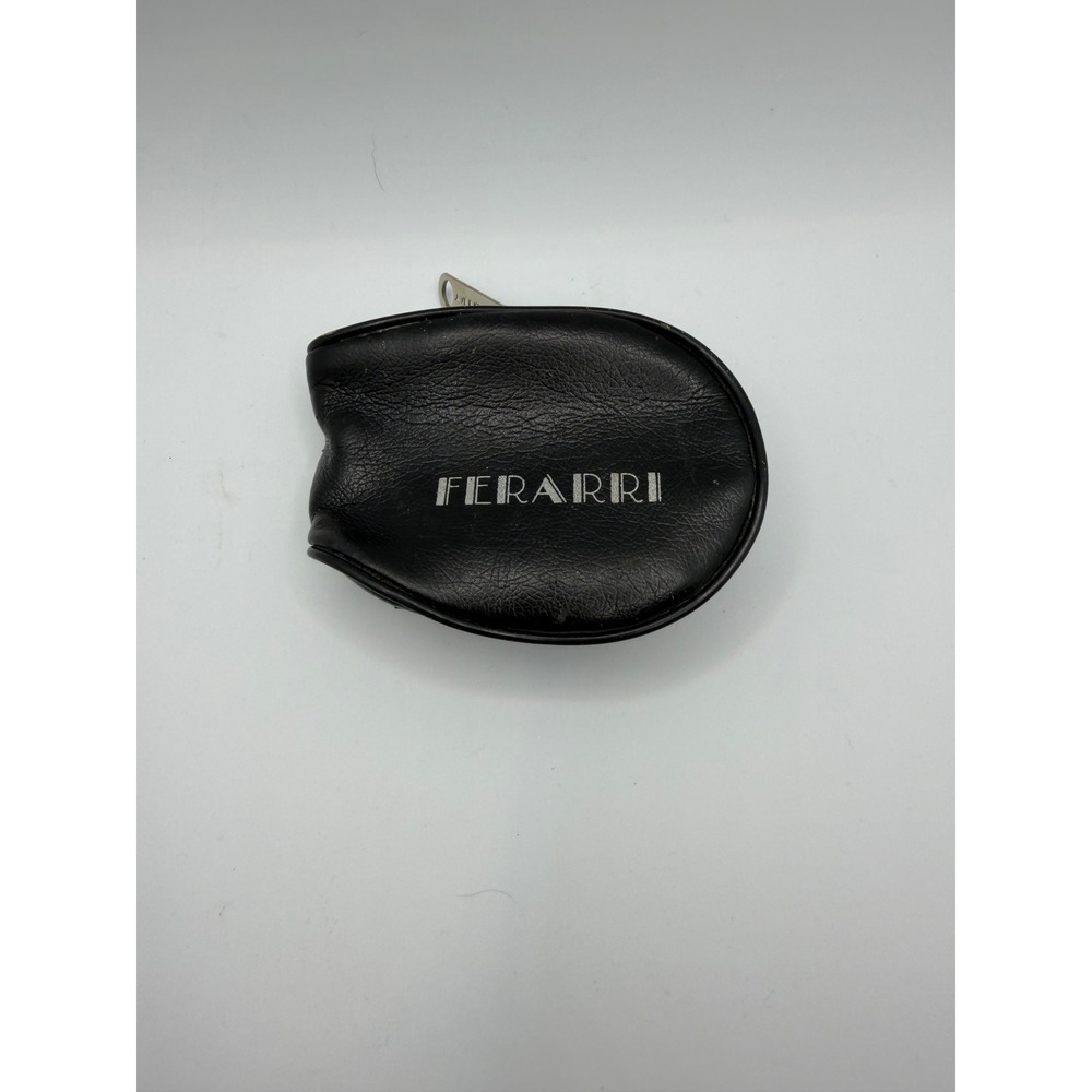 Ferarri Coin Purse Unisex OS Black Good Vintage Leather Donnay Zip Pouch Logo